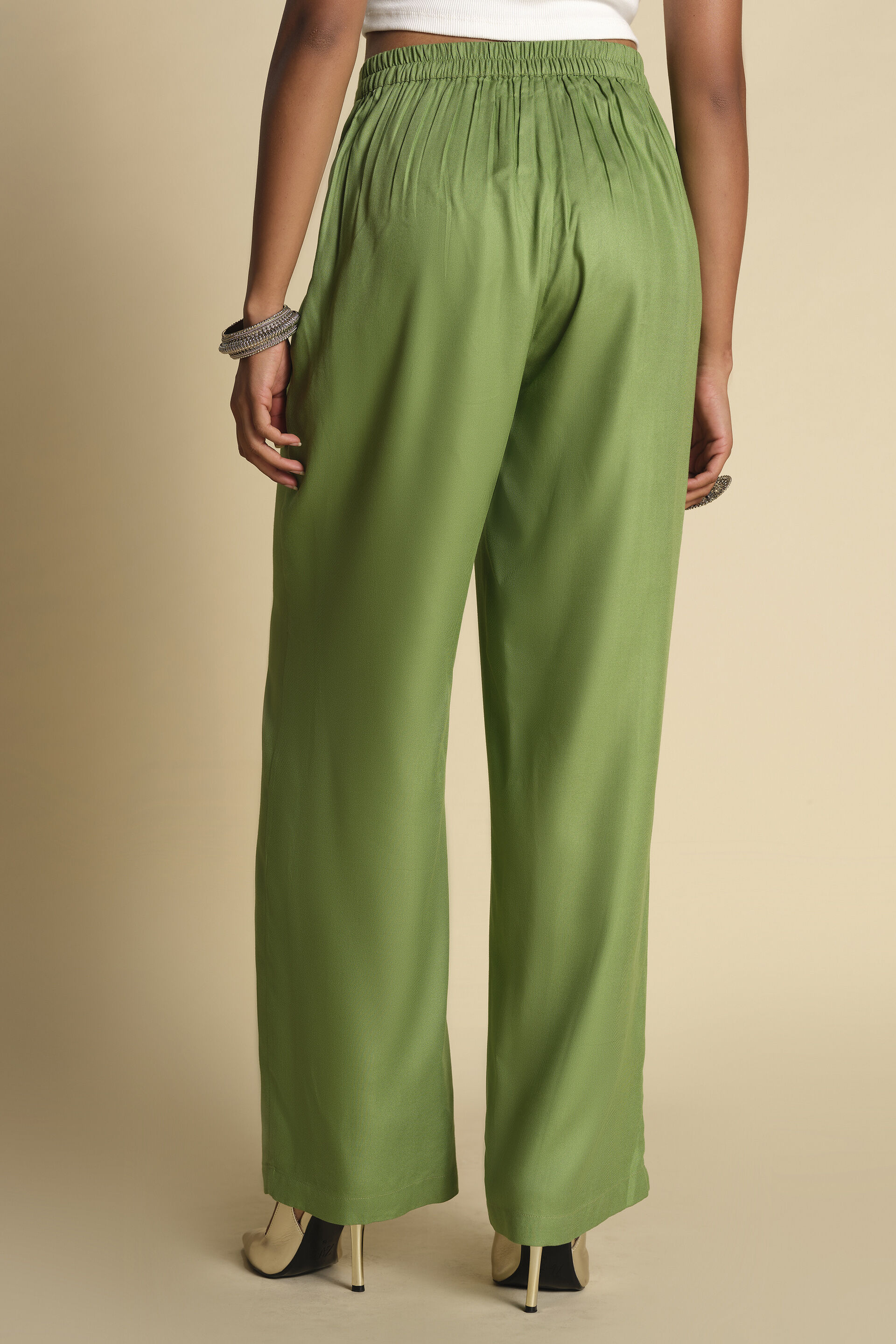 Straight Fit Sage Green Pants, Sage Green, image 2